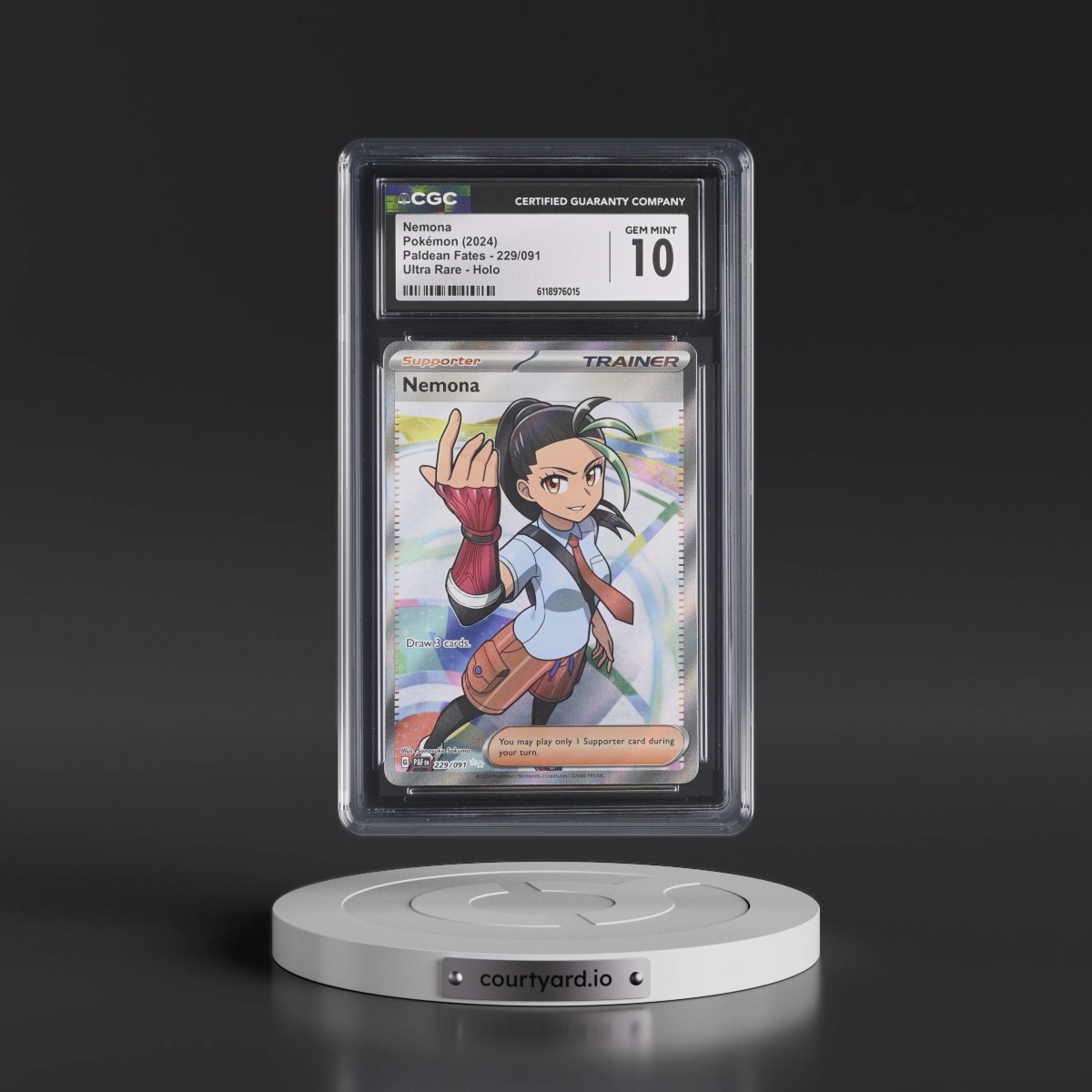 2024 Paldean Fates - PAF EN #229/091 Nemona - Ultra Rare Holo (CGC 10 GEM MINT)