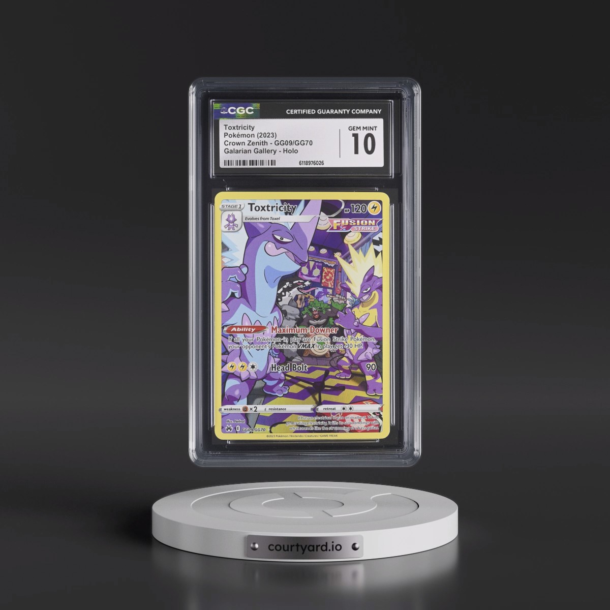 2023 Crown Zenith #GG09/GG70 Toxtricity - Galarian Gallery Holo (CGC 10 GEM MINT)