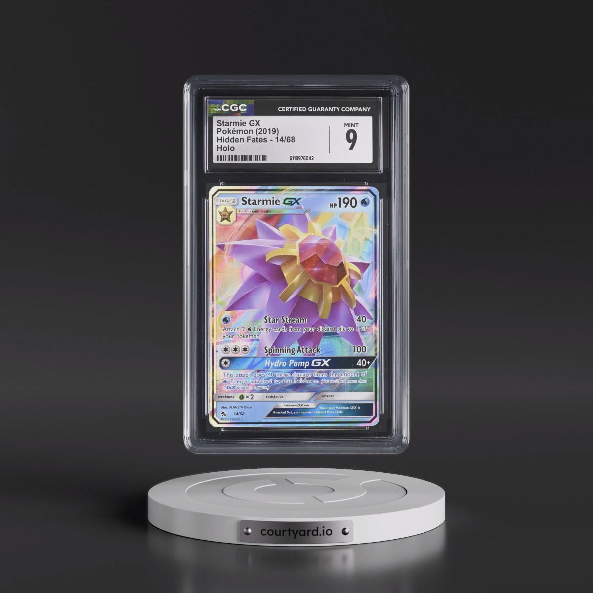 2019 Hidden Fates #14/68 Starmie GX - Holo (CGC 9 MINT)