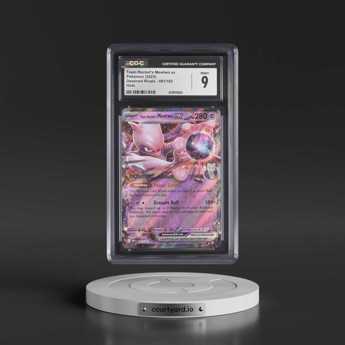 2025 Destined Rivals - DRI EN #081/182 Team Rocket's Mewtwo ex - Holo (CGC 9 MINT)