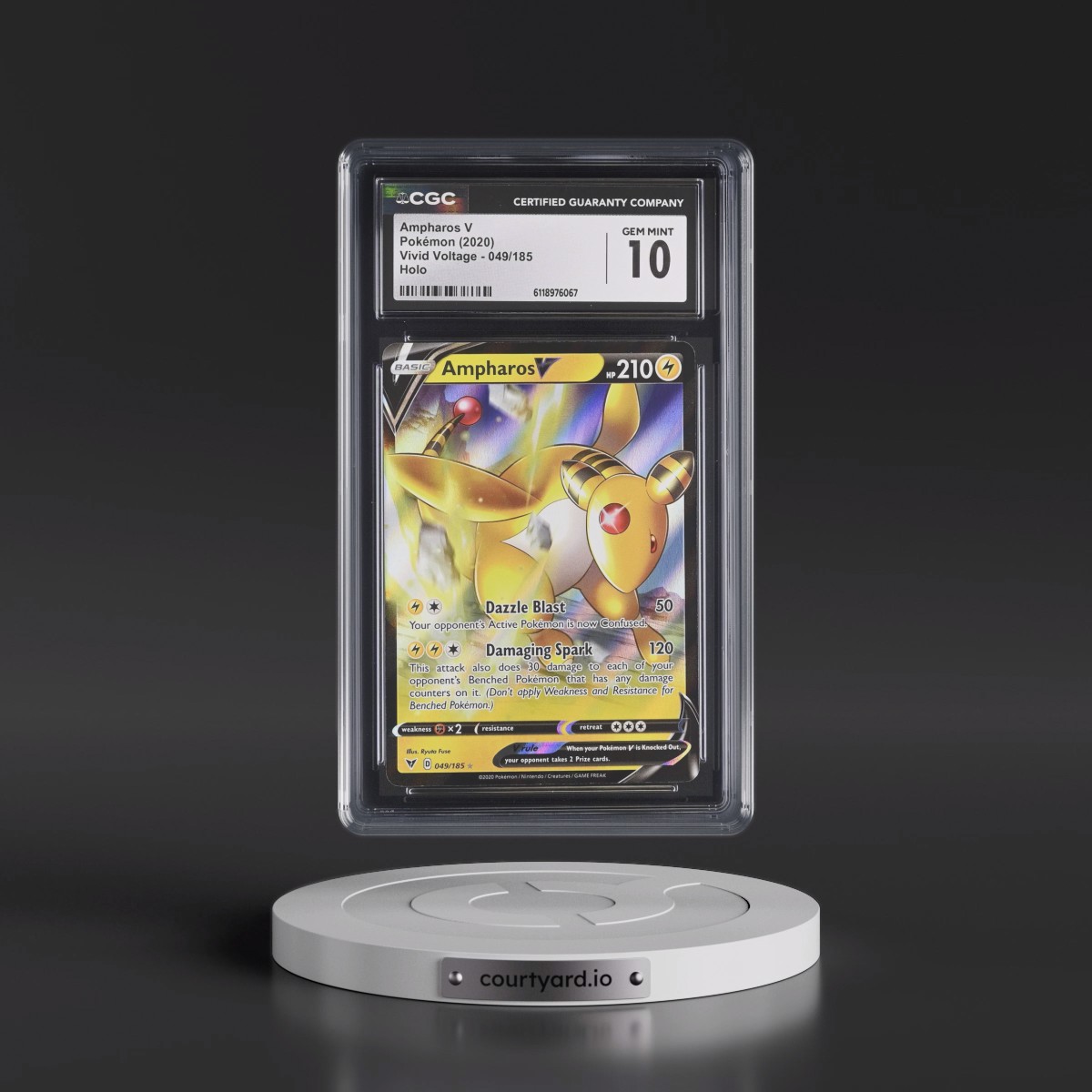 2020 Vivid Voltage #049/185 Ampharos V - Holo (CGC 10 GEM MINT)