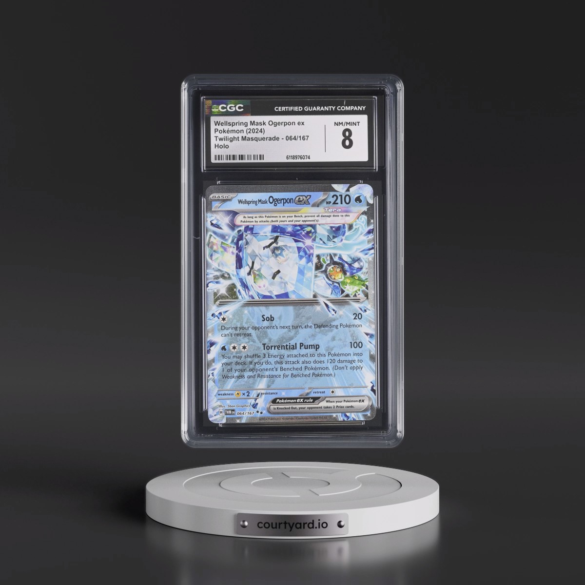 2024 Twilight Masquerade - TWM EN #064/167 Wellspring Mask Ogerpon ex - Holo (CGC 8 NM-MT)