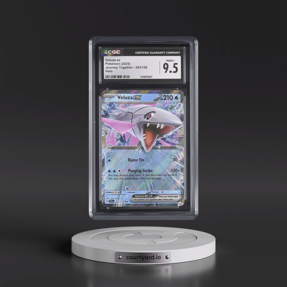 2024 Journey Together - JTG EN #043/159 Veluza ex - Holo (CGC 9.5 MINT+)