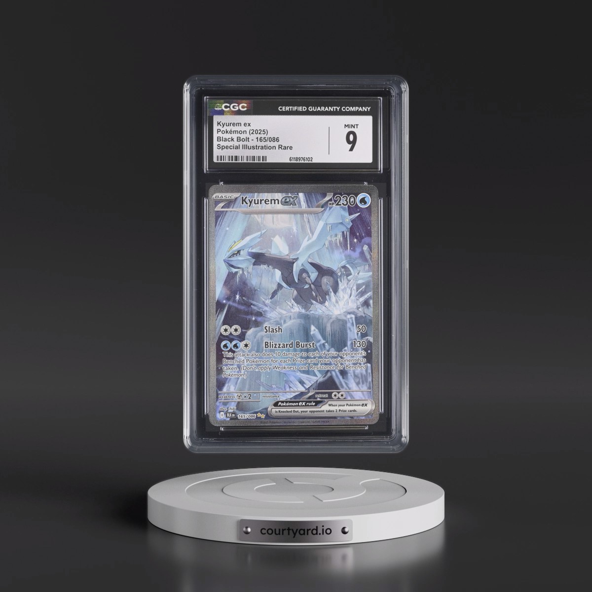 2025 Black Bolt - BLK EN #165/086 Kyurem ex - Special Illustration Rare (Holo) (CGC 9 MINT)