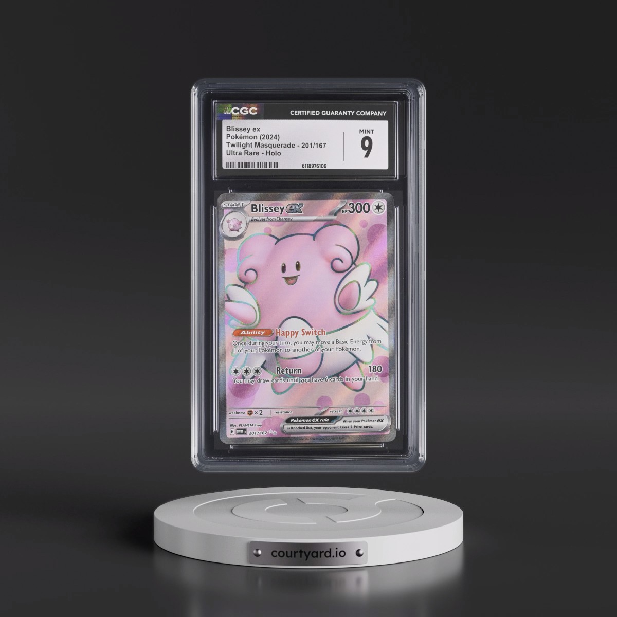 2024 Twilight Masquerade - TWM EN #201/167 Blissey ex - Ultra Rare Holo (CGC 9 MINT)