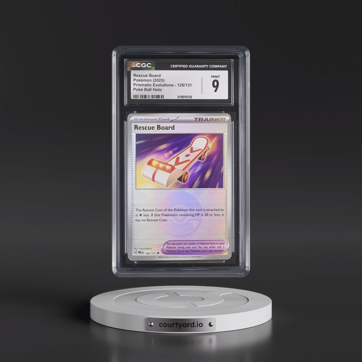 2024 Prismatic Evolutions - PRE EN #126/131 Rescue Board - Poké Ball Holo (CGC 9 MINT)