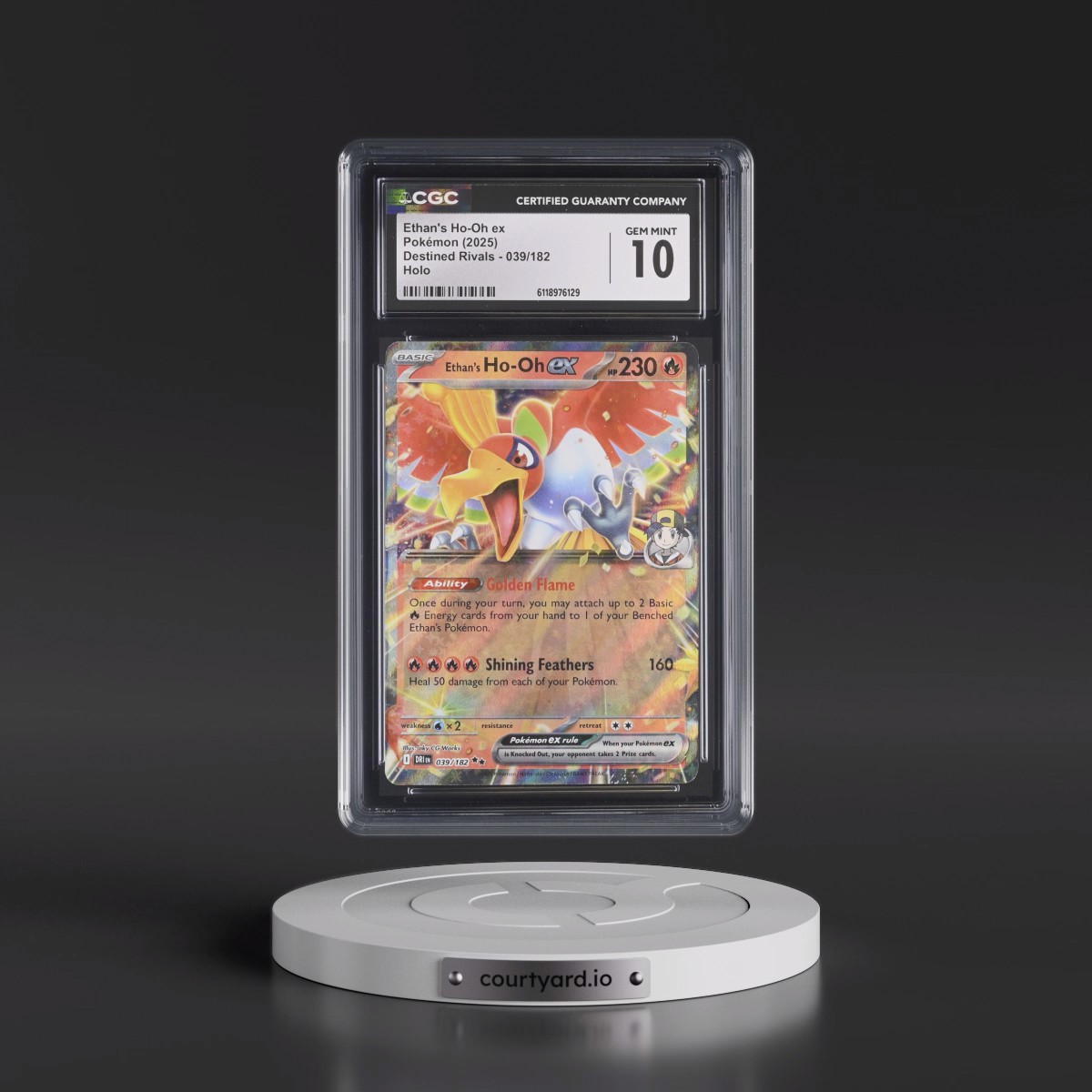 2025 Destined Rivals - DRI EN #039/182 Ethan's Ho-Oh ex - Holo (CGC 10 GEM MINT)