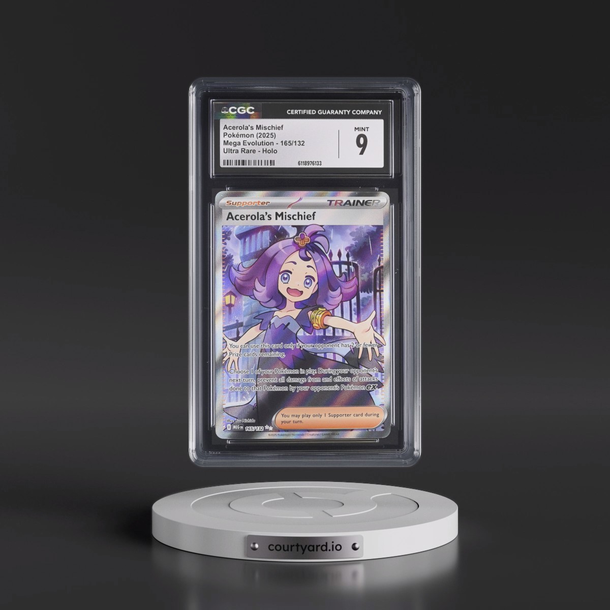 2025 Mega Evolution - MEG EN #165/132 Acerola's Mischief - Ultra Rare Holo (CGC 9 MINT)