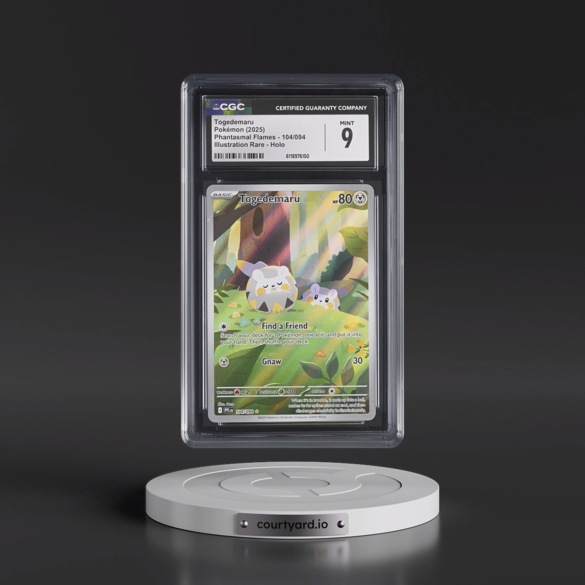 2025 Phantasmal Flames - PFL EN #104/094 Togedemaru - Illustration Rare Holo (CGC 9 MINT)