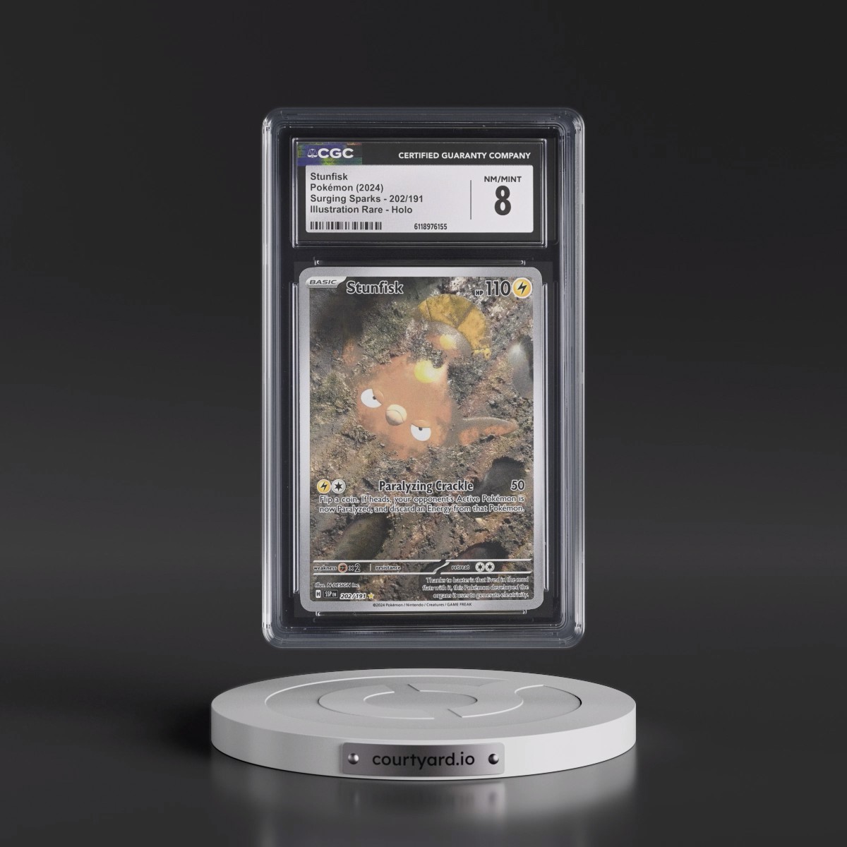 2024 Surging Sparks - SSP EN #202/191 Stunfisk - Illustration Rare Holo (CGC 8 NM-MT)