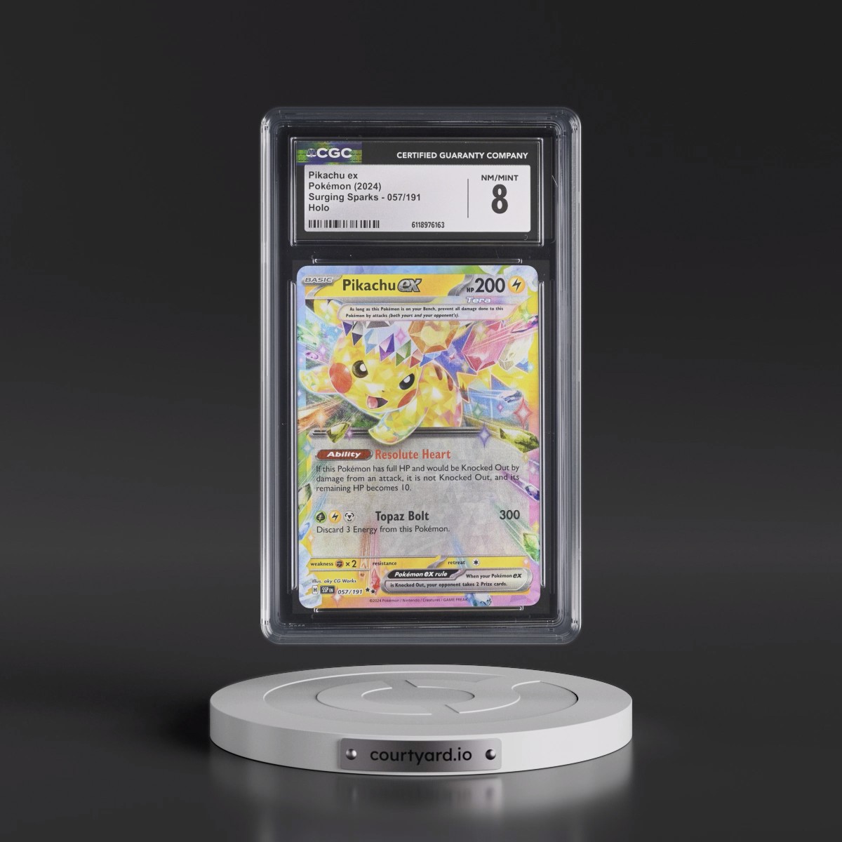 2024 Surging Sparks - SSP EN #057/191 Pikachu ex - Holo (CGC 8 NM-MT)