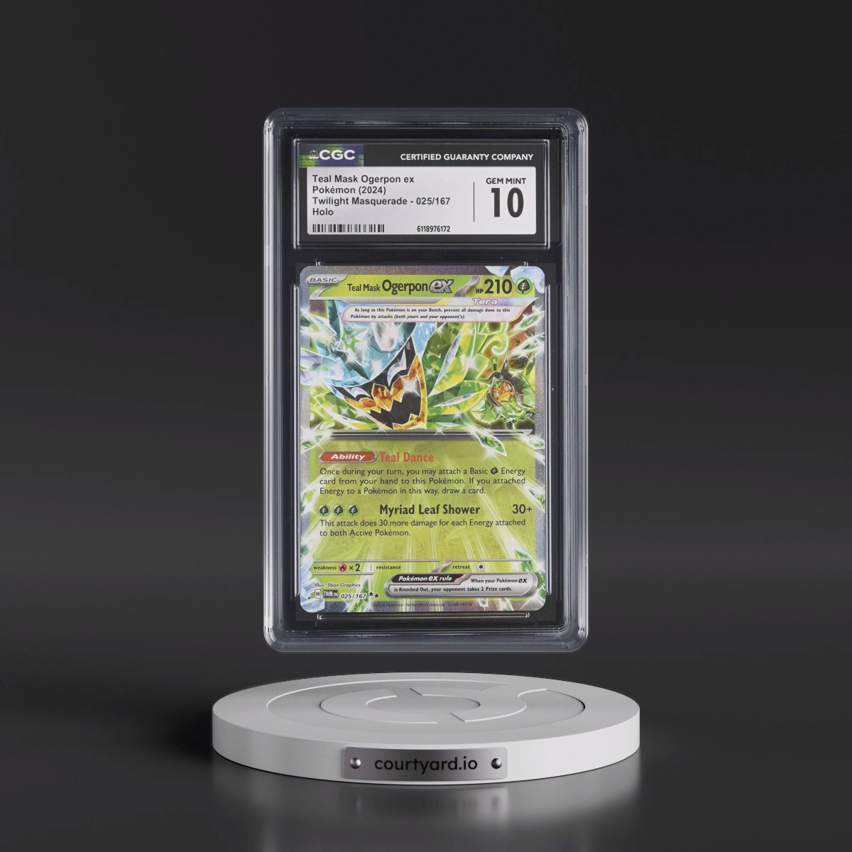 2024 Twilight Masquerade - TWM EN #025/167 Teal Mask Ogerpon ex - Holo (CGC 10 GEM MINT)
