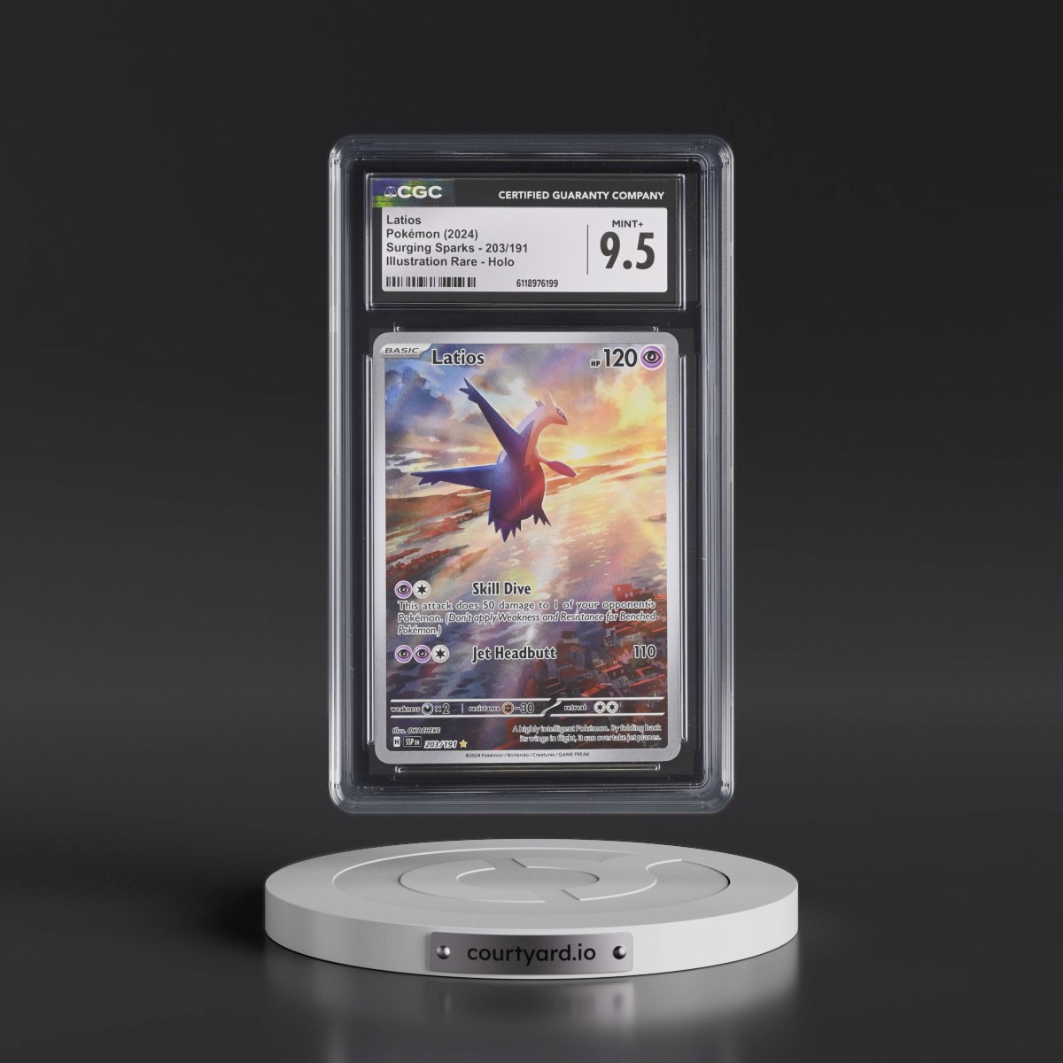 2024 Surging Sparks - SSP EN #203/191 Latios - Illustration Rare Holo (CGC 9.5 MINT+)