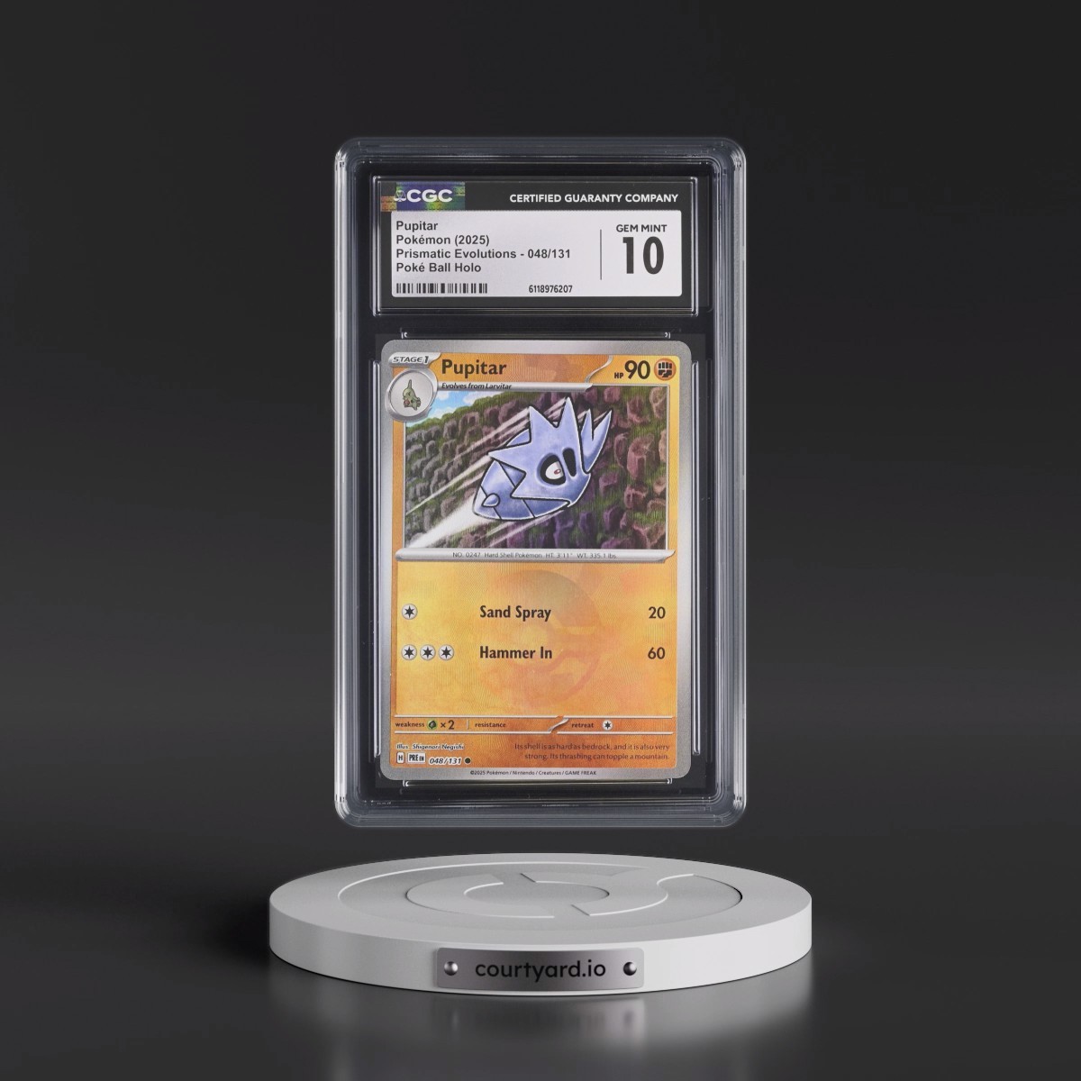 2024 Prismatic Evolutions - PRE EN #048/131 Pupitar - Poké Ball Holo (CGC 10 GEM MINT)