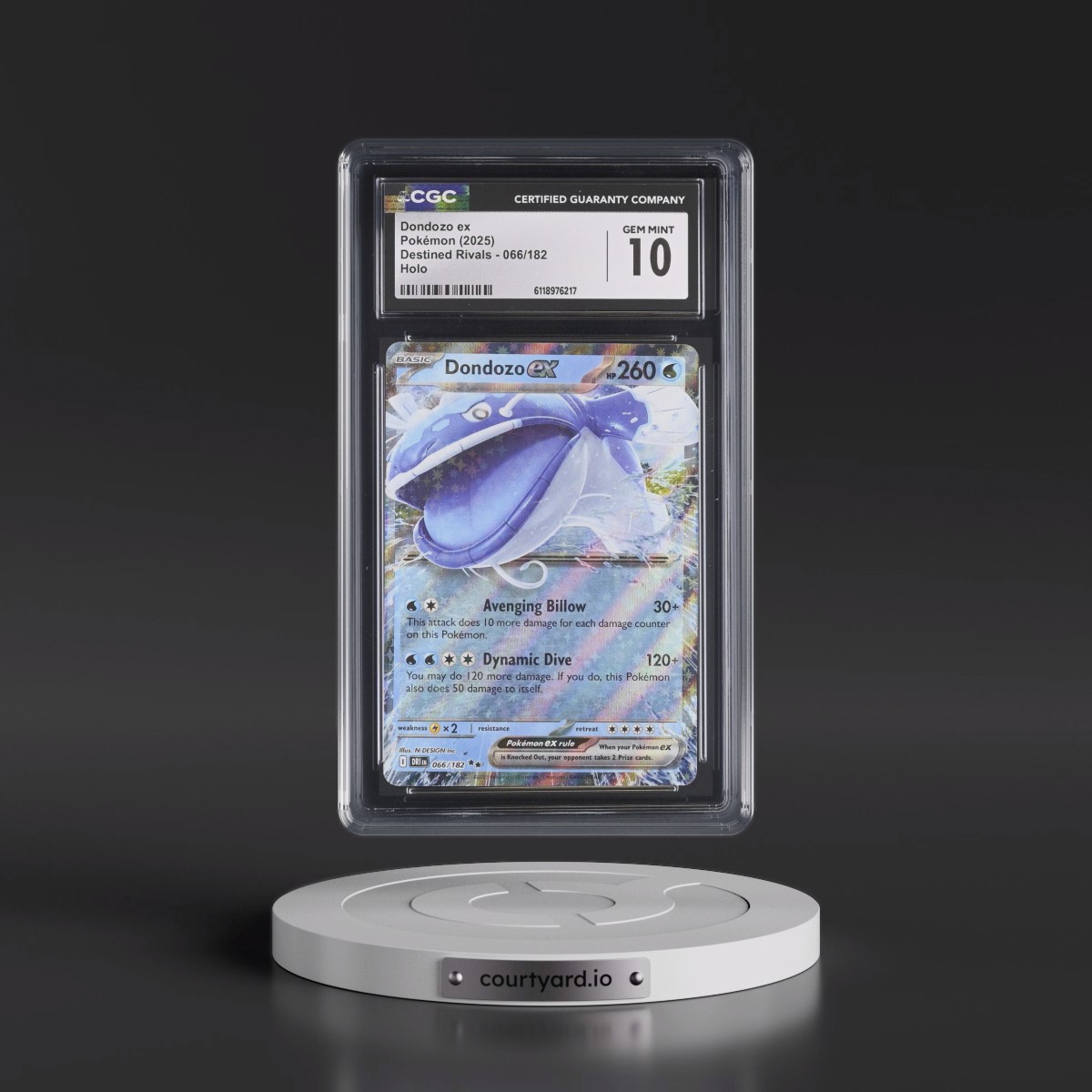 2025 Destined Rivals - DRI EN #066/182 Dondozo ex - Holo (CGC 10 GEM MINT)
