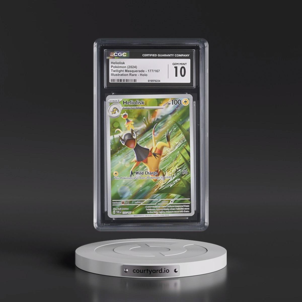 2024 Twilight Masquerade - TWM EN #177/167 Heliolisk - Illustration Rare Holo (CGC 10 GEM MINT)