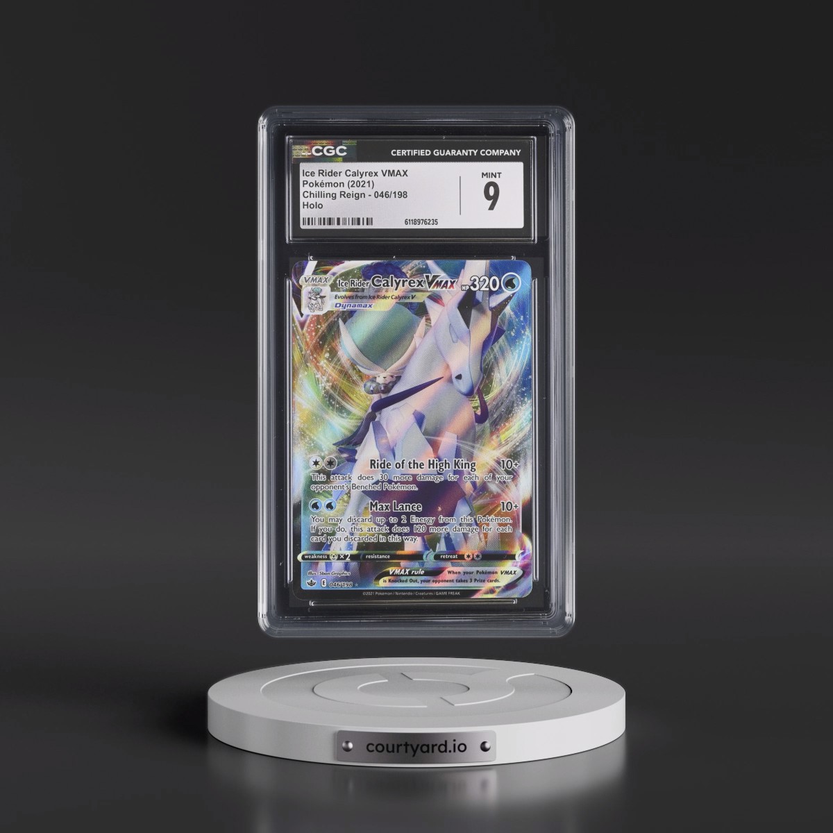 2021 Chilling Reign #046/198 Ice Rider Calyrex VMAX - Holo (CGC 9 MINT)