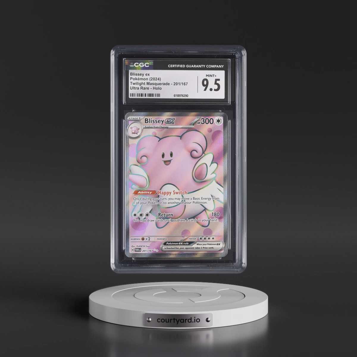 2024 Twilight Masquerade - TWM EN #201/167 Blissey ex - Ultra Rare Holo (CGC 9.5 MINT+)