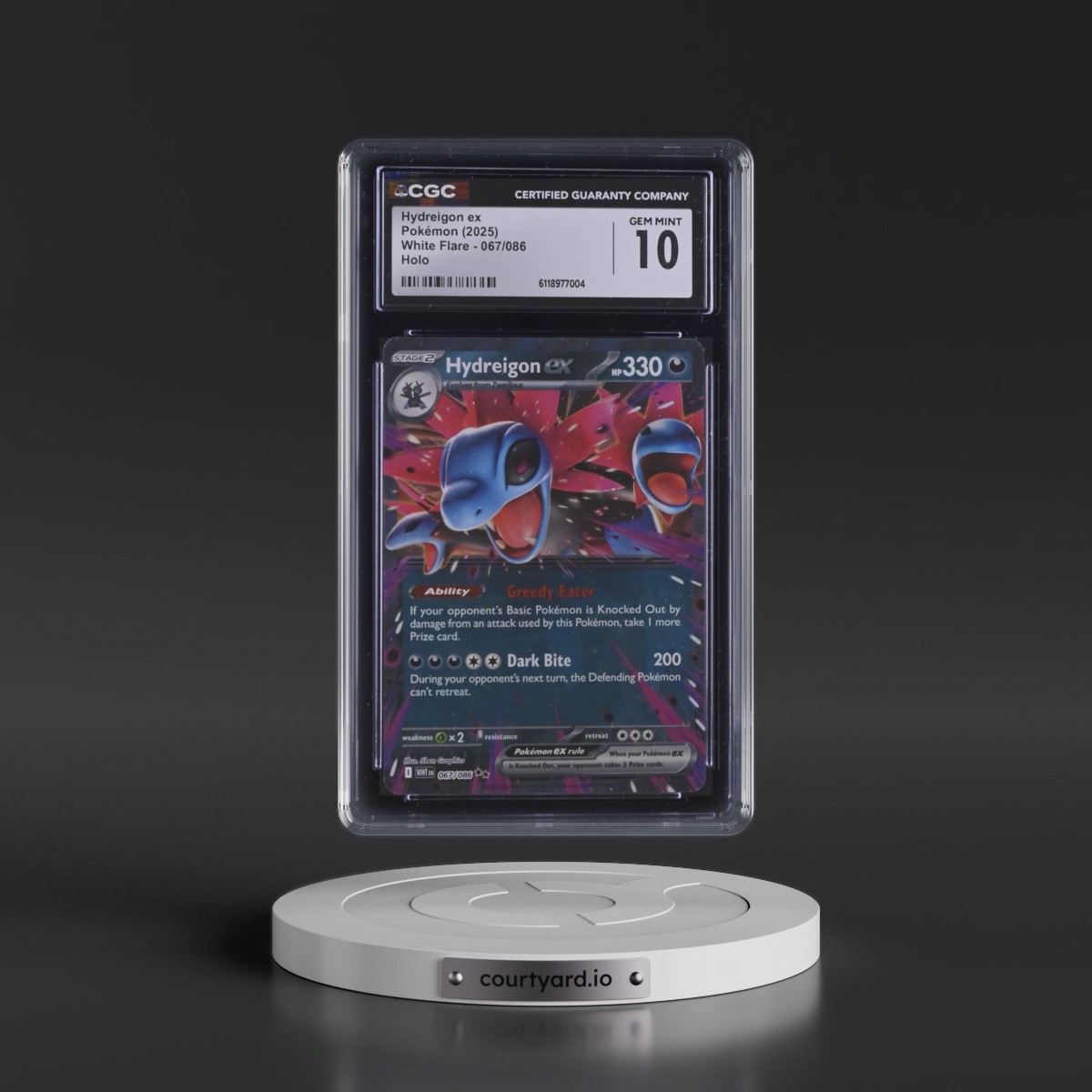 2025 White Flare - WHT EN #067/086 Hydreigon ex - Holo (CGC 10 GEM MINT)
