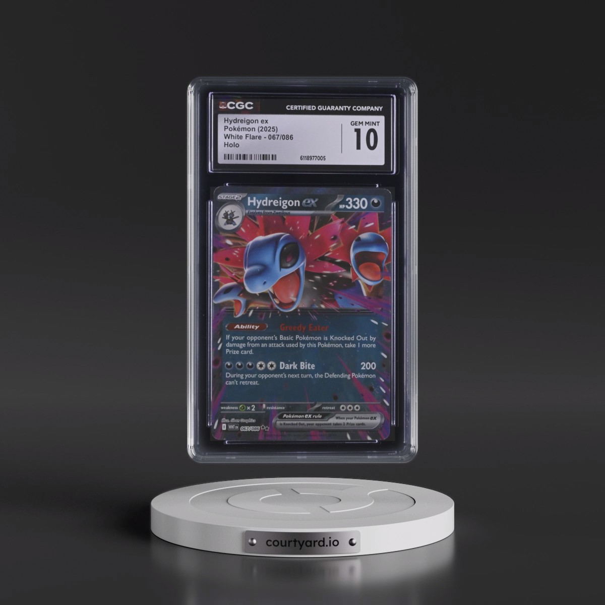 2025 White Flare - WHT EN #067/086 Hydreigon ex - Holo (CGC 10 GEM MINT)