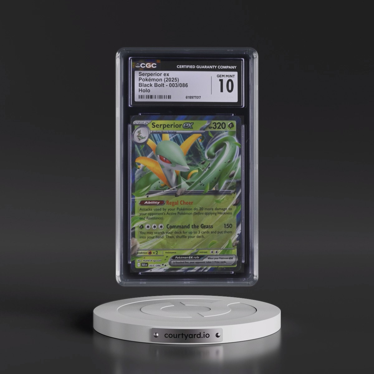 2025 Black Bolt - BLK EN #003/086 Serperior ex - Holo (CGC 10 GEM MINT)