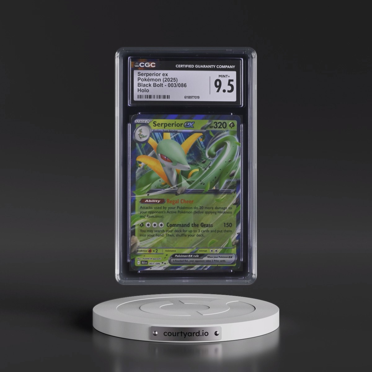 2025 Black Bolt - BLK EN #003/086 Serperior ex - Holo (CGC 9.5 MINT+)