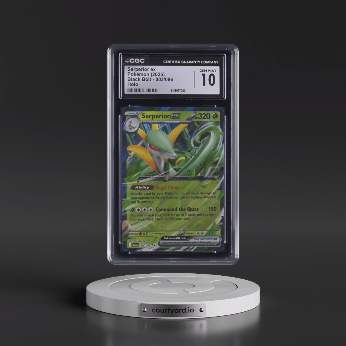 2025 Black Bolt - BLK EN #003/086 Serperior ex - Holo (CGC 10 GEM MINT)