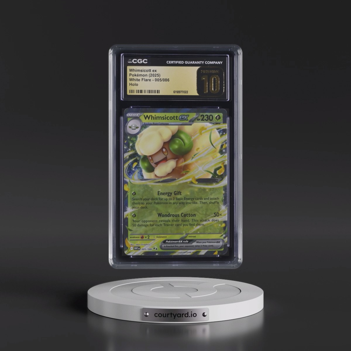 2025 White Flare - WHT EN #005/086 Whimsicott ex - Holo (CGC 10 PRISTINE)
