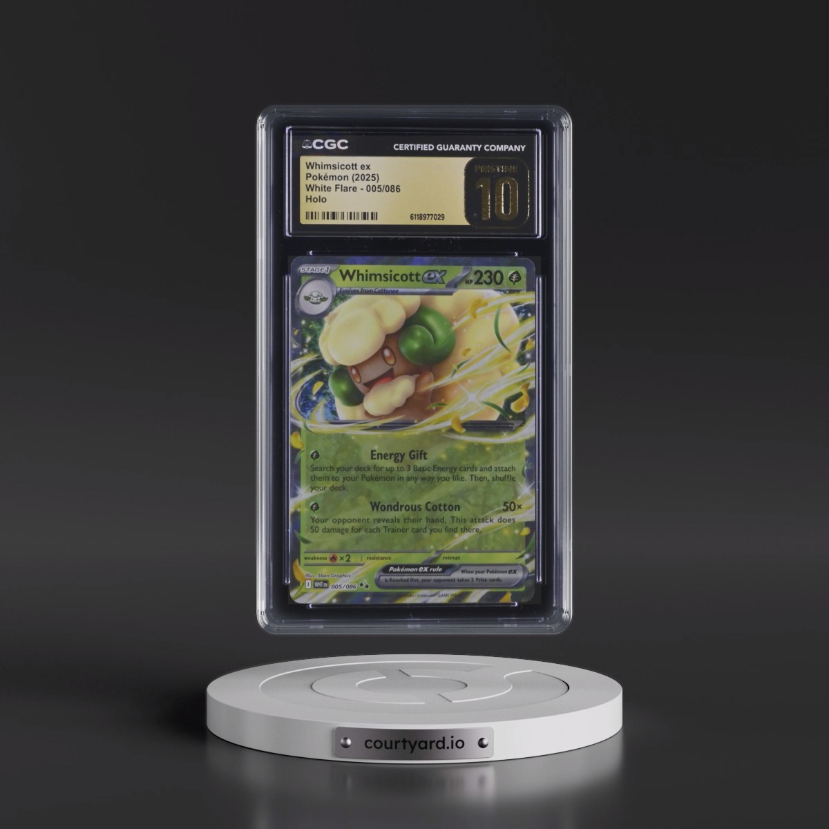 2025 White Flare - WHT EN #005/086 Whimsicott ex - Holo (CGC 10 PRISTINE)