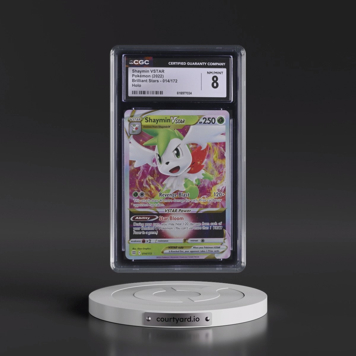 2022 Brilliant Stars #014/172 Shaymin VSTAR - Holo (CGC 8 NM-MT)