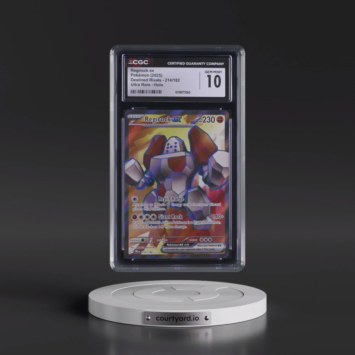 2025 Destined Rivals - DRI EN #214/182 Regirock ex - Ultra Rare Holo (CGC 10 GEM MINT)