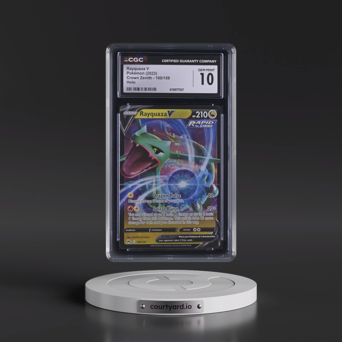 2023 Crown Zenith #100/159 Rayquaza V - Holo (CGC 10 GEM MINT)