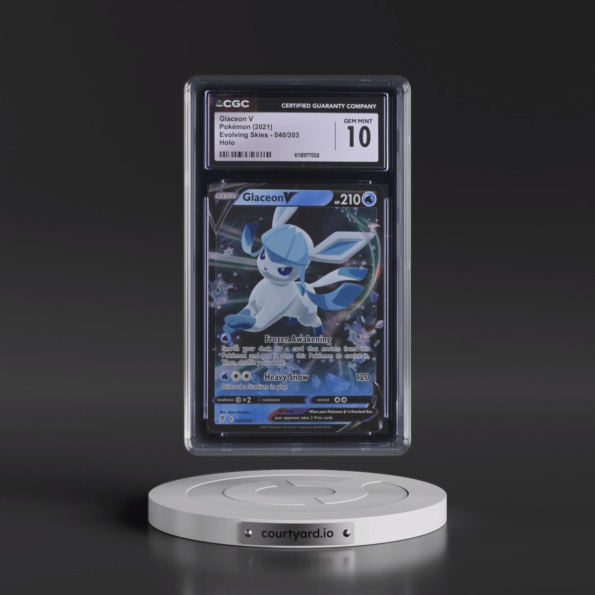 2021 Evolving Skies #040/203 Glaceon V - Holo (CGC 10 GEM MINT)