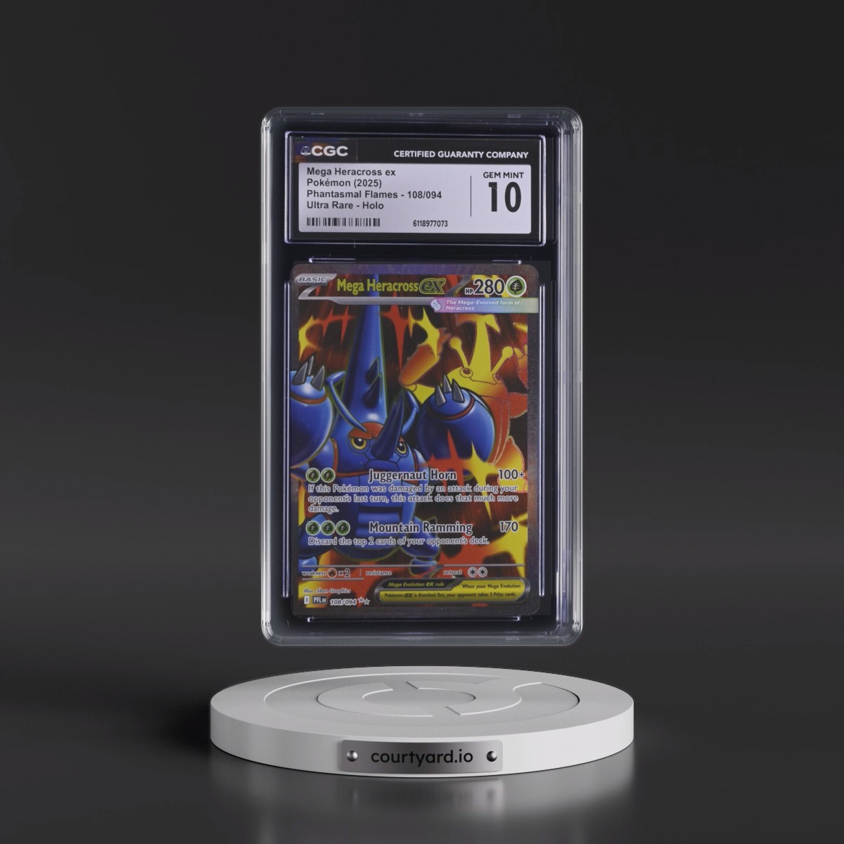 2025 Phantasmal Flames - PFL EN #108/094 Mega Heracross ex - Ultra Rare Holo (CGC 10 GEM MINT)