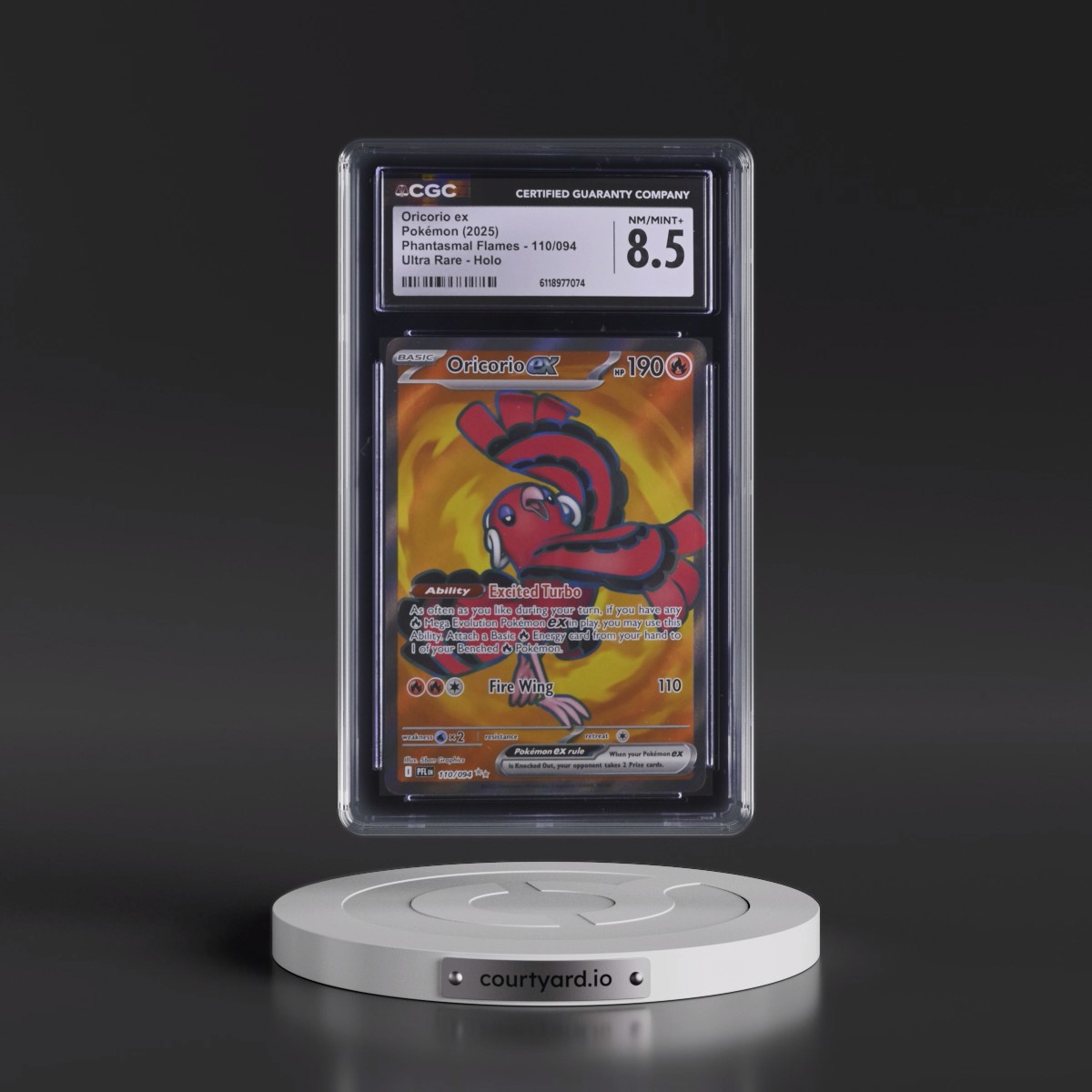 2025 Phantasmal Flames - PFL EN #110/094 Oricorio ex - Ultra Rare Holo (CGC 8.5 NM-MT+)