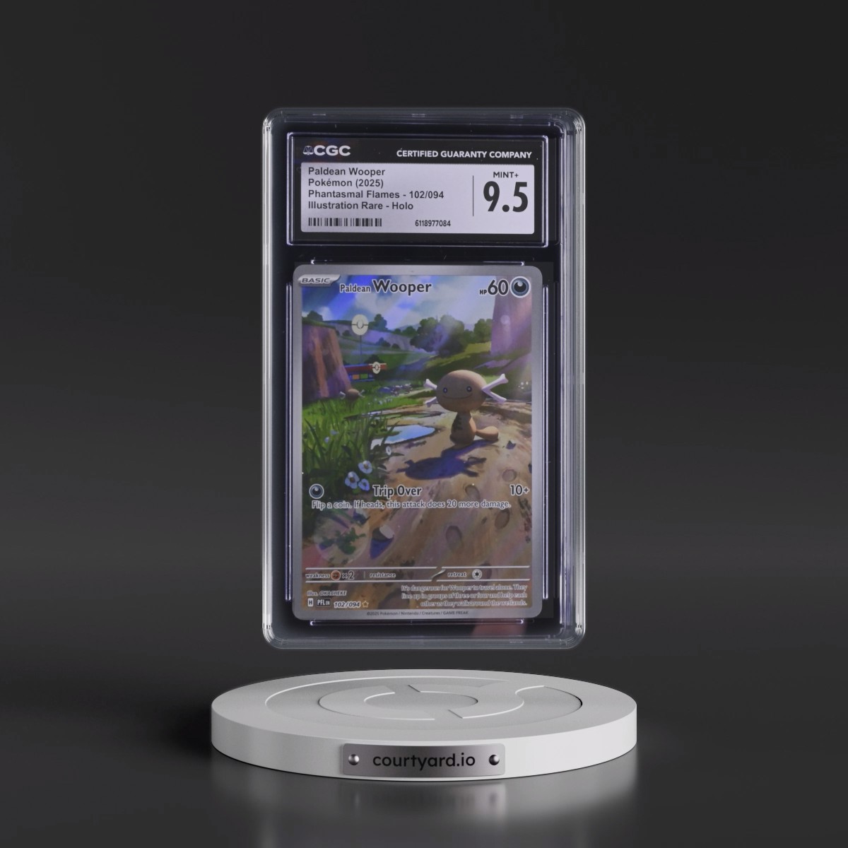 2025 Phantasmal Flames - PFL EN #102/094 Paldean Wooper - Illustration Rare Holo (CGC 9.5 MINT+)