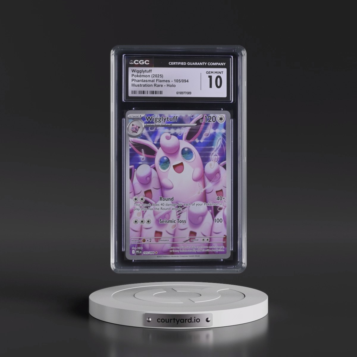 2025 Phantasmal Flames - PFL EN #105/094 Wigglytuff - Illustration Rare Holo (CGC 10 GEM MINT)
