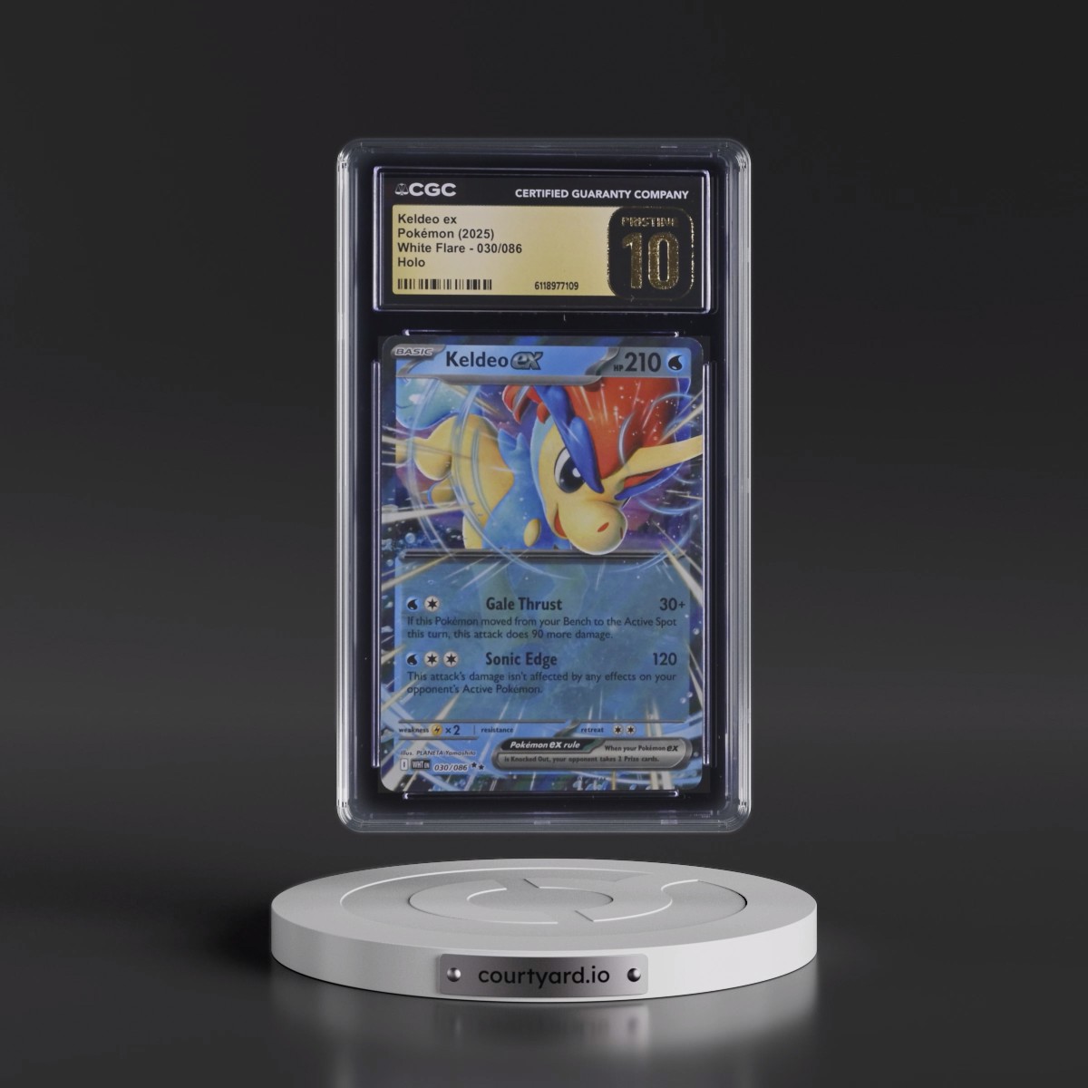 2025 White Flare - WHT EN #030/086 Keldeo ex - Holo (CGC 10 PRISTINE)