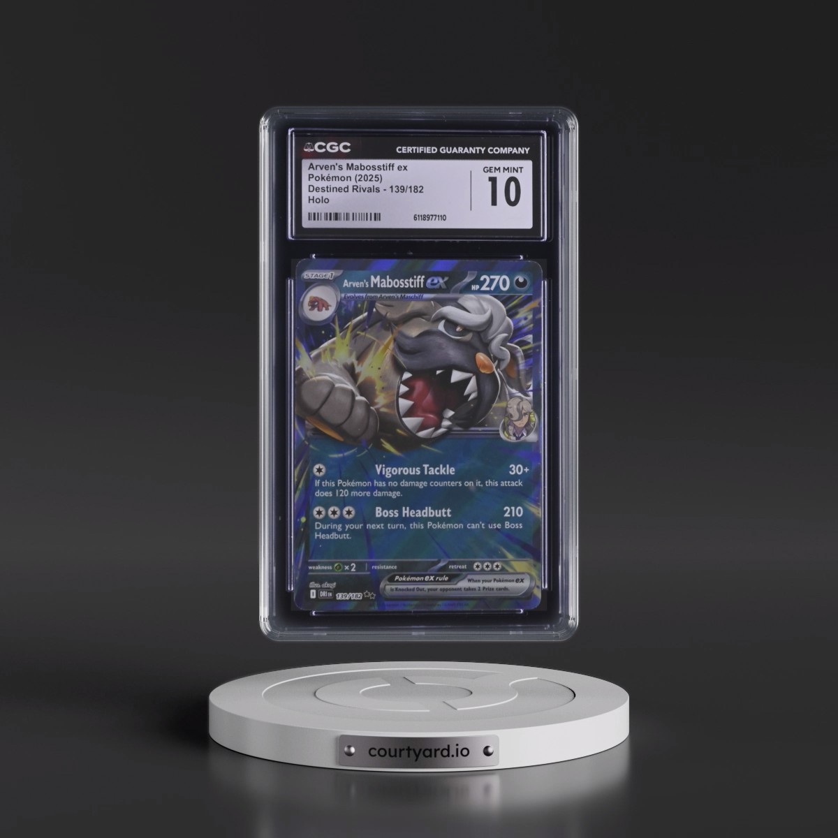 2025 Destined Rivals - DRI EN #139/182 Arven's Mabosstiff ex - Holo (CGC 10 GEM MINT)
