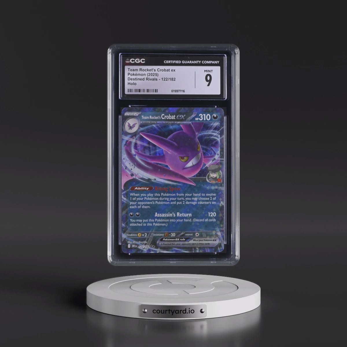 2025 Destined Rivals - DRI EN #122/182 Team Rocket's Crobat ex - Holo (CGC 9 MINT)