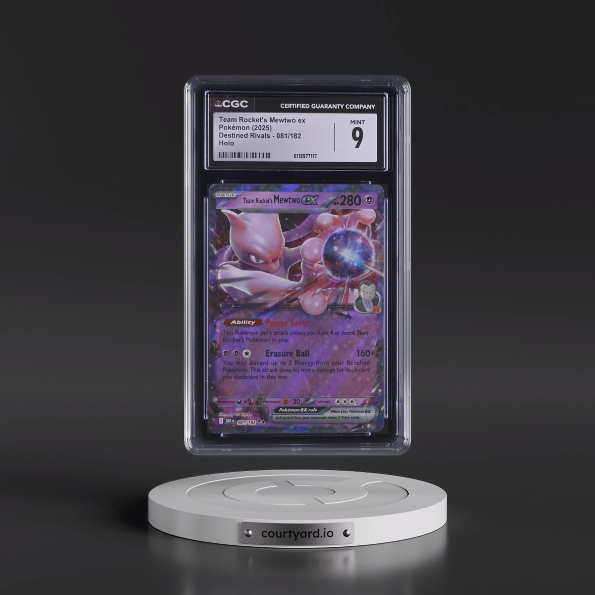 2025 Destined Rivals - DRI EN #081/182 Team Rocket's Mewtwo ex - Holo (CGC 9 MINT)
