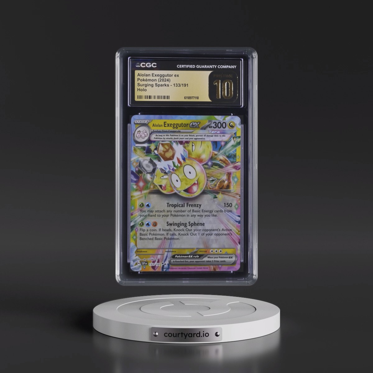 2024 Surging Sparks - SSP EN #133/191 Alolan Exeggutor ex - Holo (CGC 10 PRISTINE)