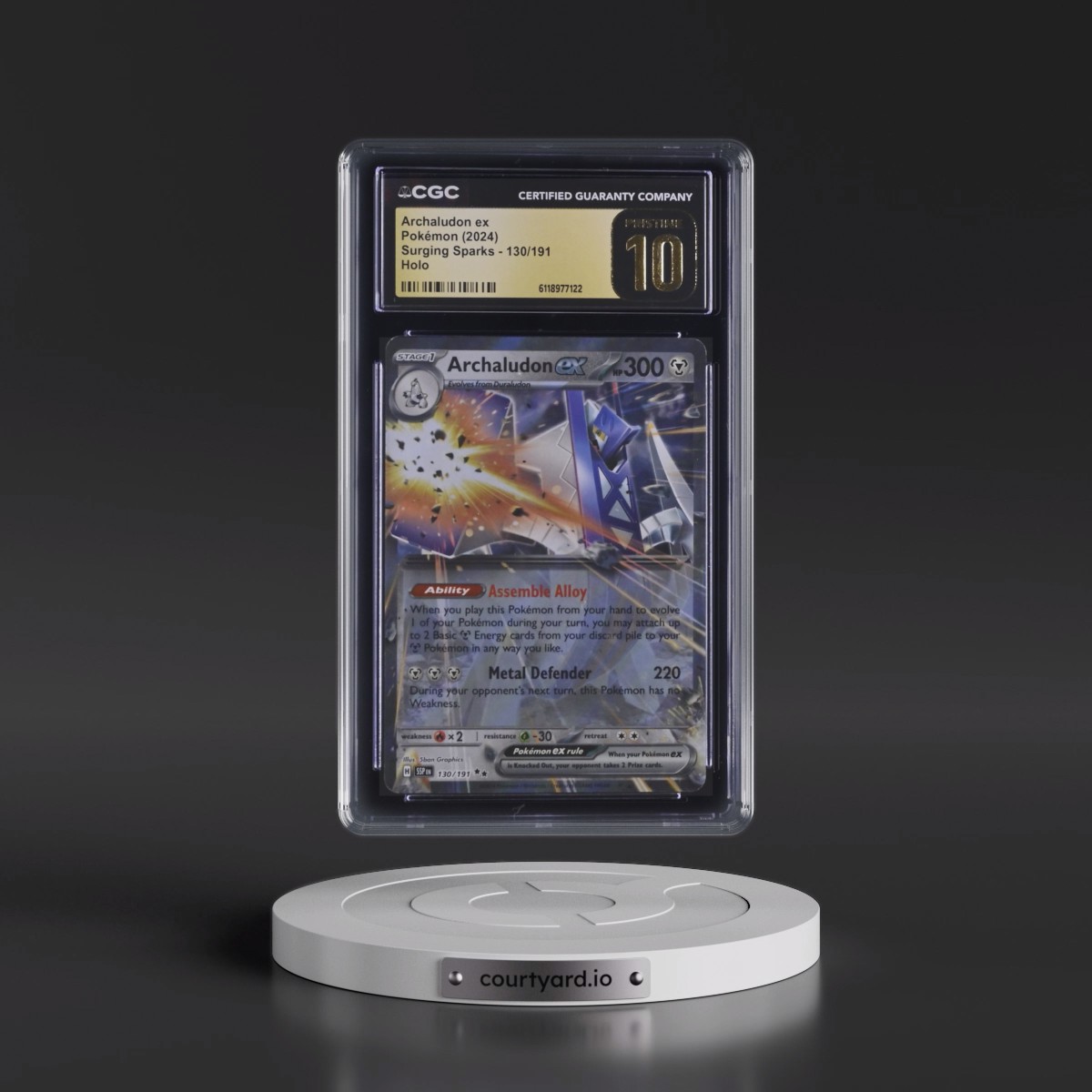 2024 Surging Sparks - SSP EN #130/191 Archaludon ex - Holo (CGC 10 PRISTINE)