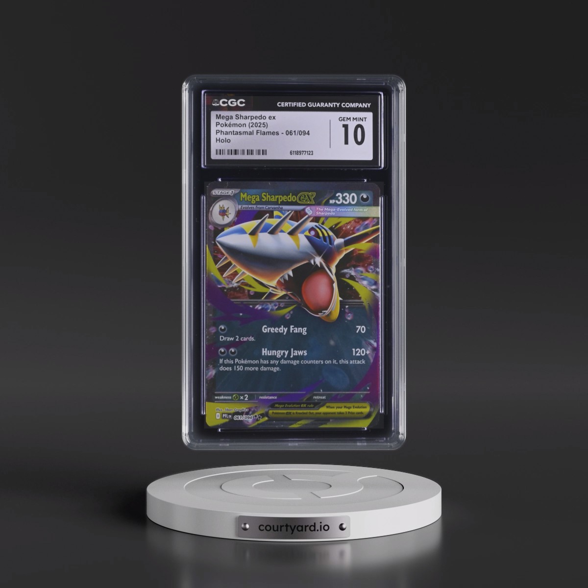 2025 Phantasmal Flames - PFL EN #061/094 Mega Sharpedo ex - Holo (CGC 10 GEM MINT)