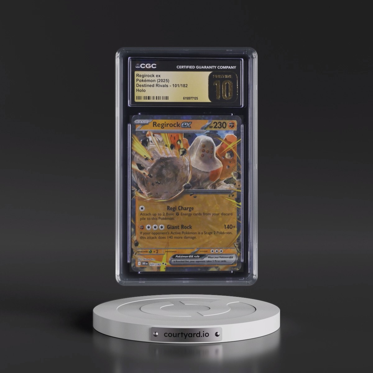 2025 Destined Rivals - DRI EN #101/182 Regirock ex - Holo (CGC 10 PRISTINE)