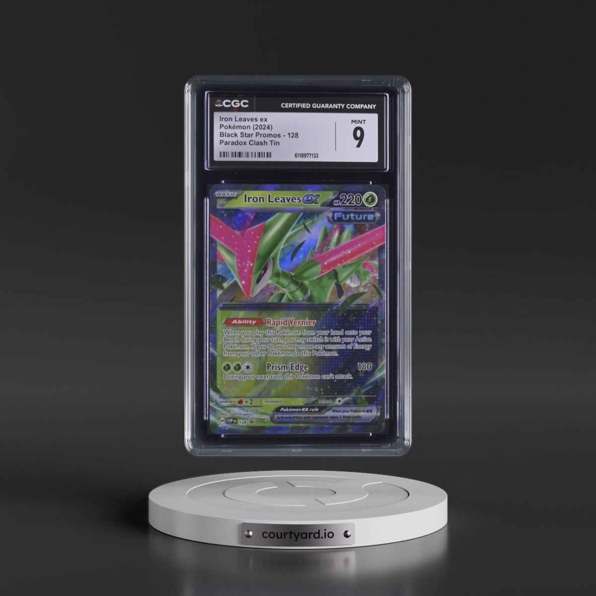 2023 Black Star Promos - Scarlet & Violet SVP EN #128 Iron Leaves ex - Paradox Clash Tin (CGC 9 MINT)