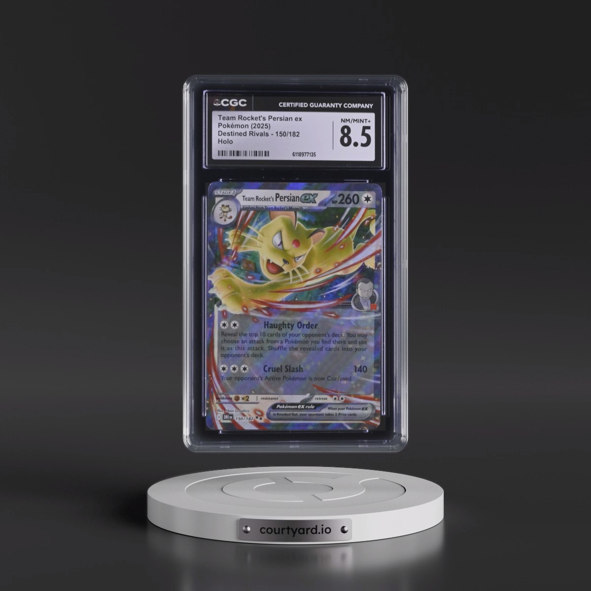 2025 Destined Rivals - DRI EN #150/182 Team Rocket's Persian ex - Holo (CGC 8.5 NM-MT+)