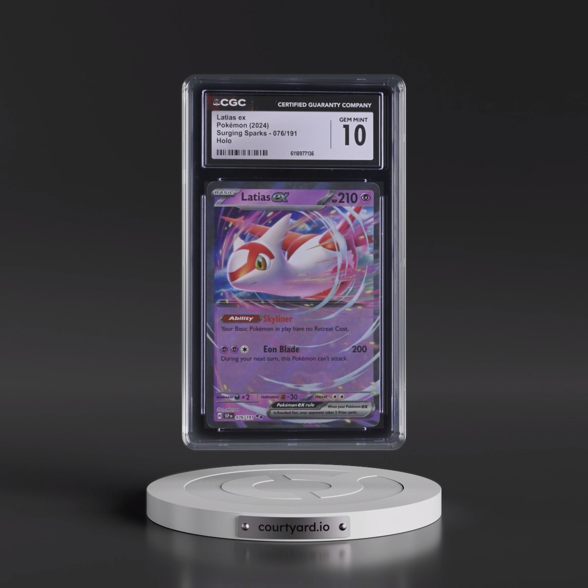 2024 Surging Sparks - SSP EN #076/191 Latias ex - Holo (CGC 10 GEM MINT)