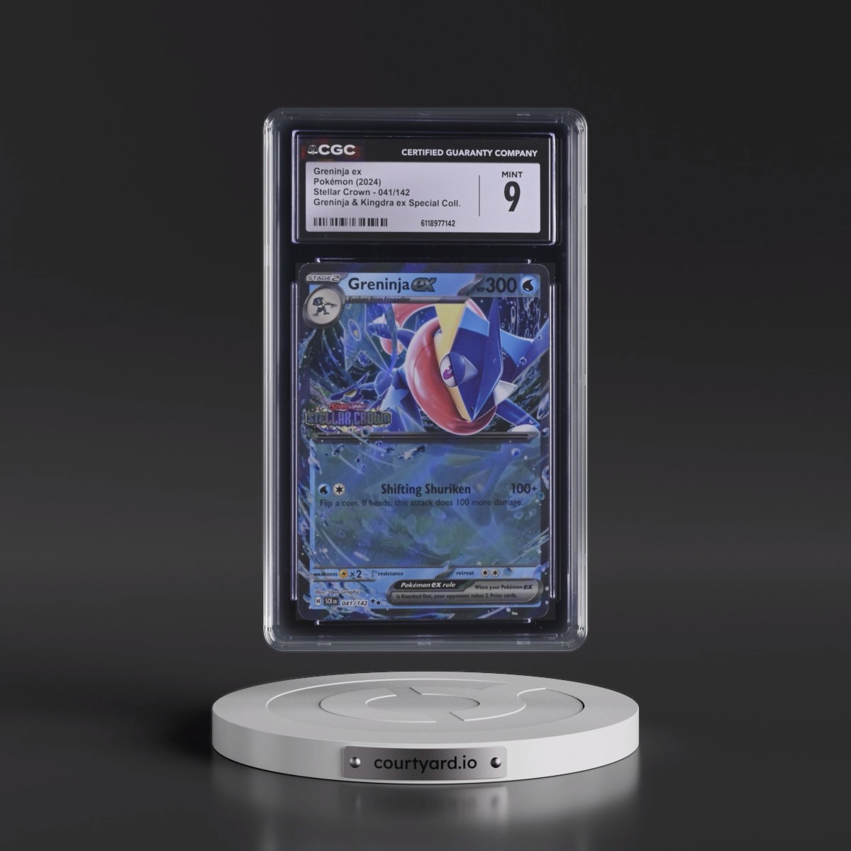 2024 Stellar Crown - SCR EN #041/142 Greninja ex - Greninja & Kingdra ex Special Collection (Set Stamp) (Holo) (CGC 9 MINT)