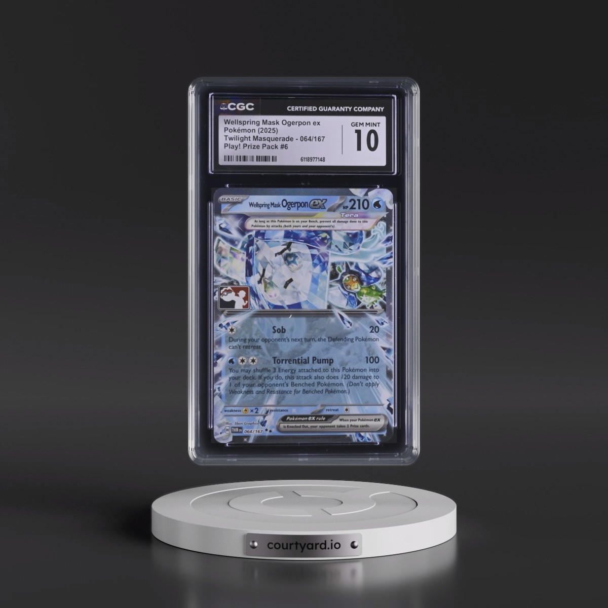 2024 Twilight Masquerade - TWM EN #064/167 Wellspring Mask Ogerpon ex - Play! Pokémon Prize Pack #6 (Holo) (CGC 10 GEM MINT)